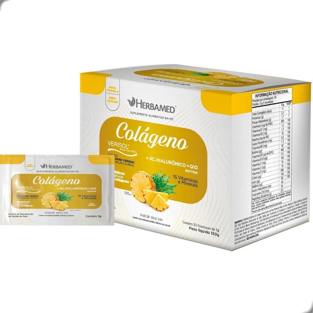 Colageno Verisol Com Hialuronico Biotina 5g Box 30 Sache Herbamed