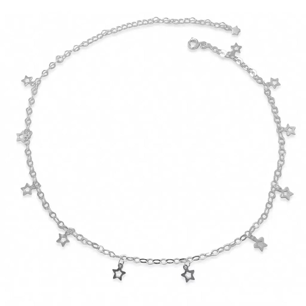 Colar Choker Estrelas Banhado a Prata Semijoia