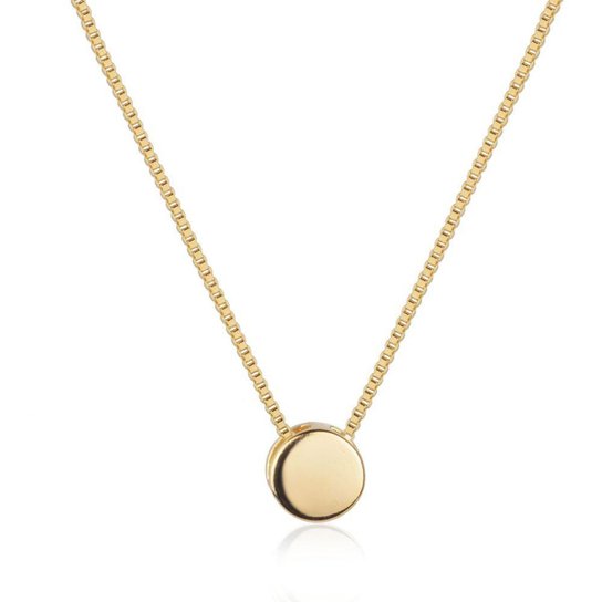 Colar com pingente redondo banho de ouro - Dourado