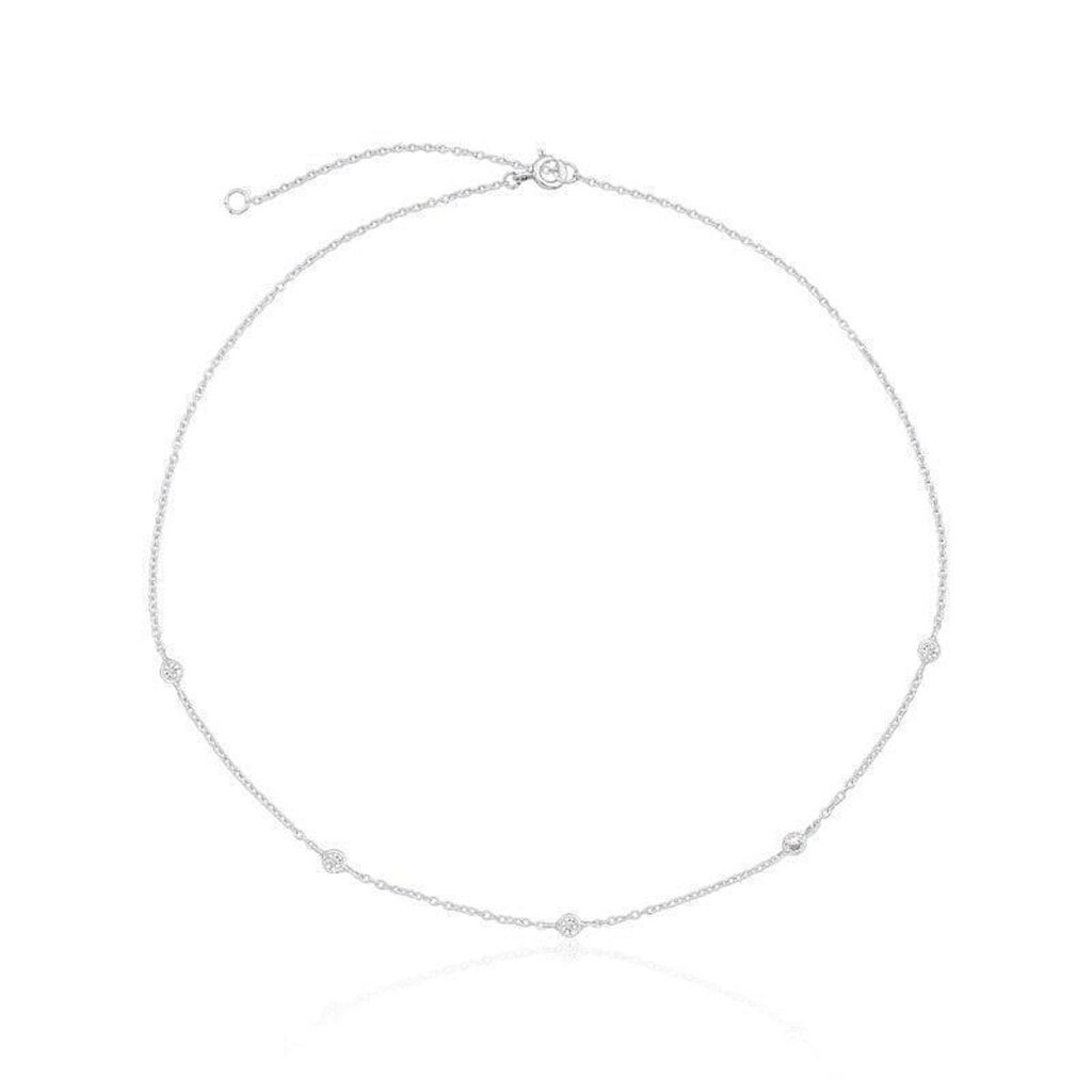 Colar de Prata Choker Pontos Cristal