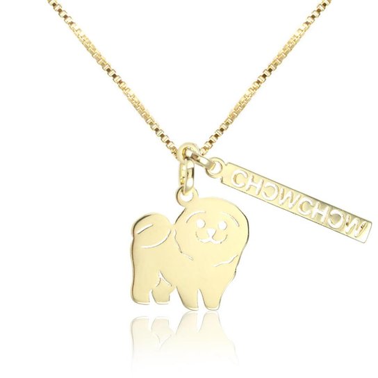 Colar Piuka Pet Chow-Chow Folheado A Ouro 18K - Dourado