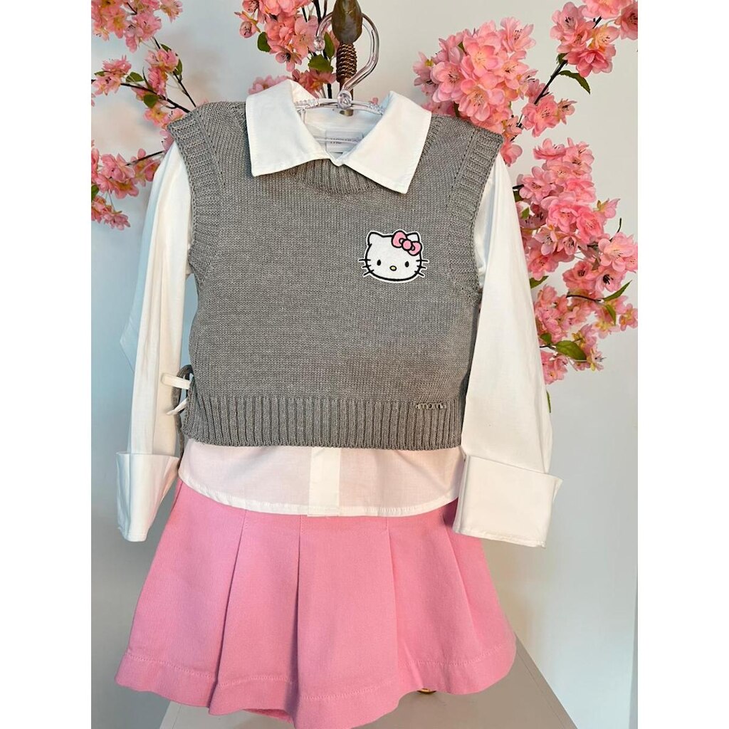 Colete em Trico Hello Kitty Momi