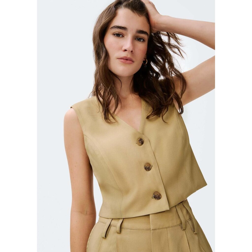 Colete Feminino Cropped Em Viscose