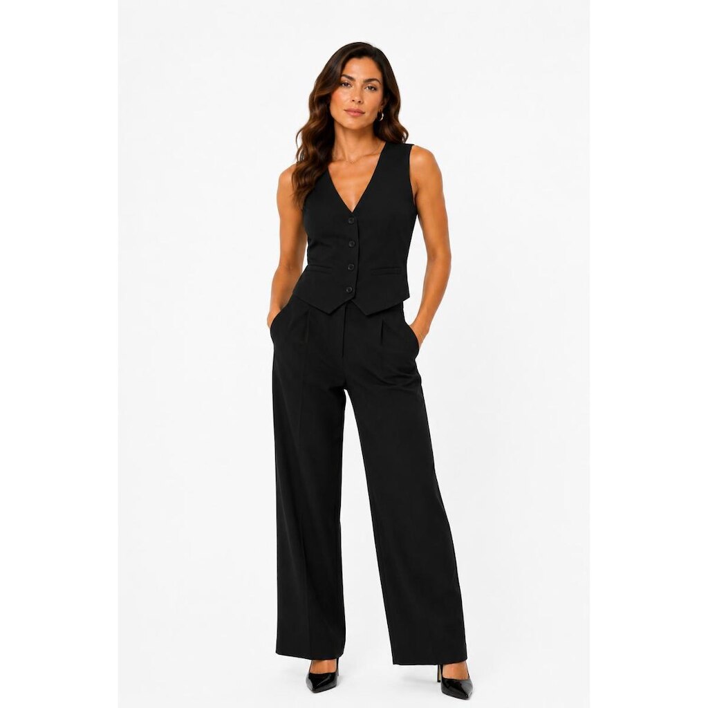 Colete Feminino D Bell Outlet Fashion Linho Preto
