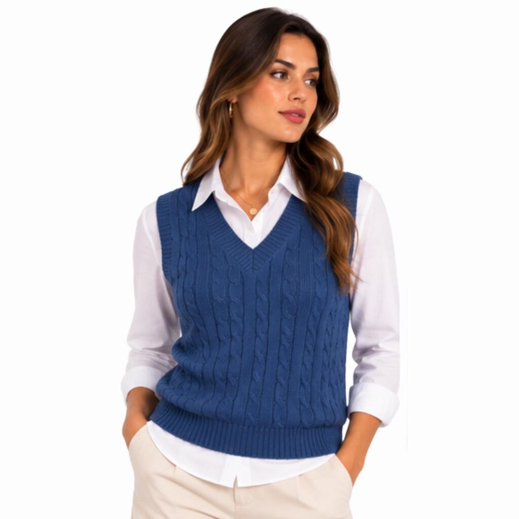Colete Feminino Tricô Gola V