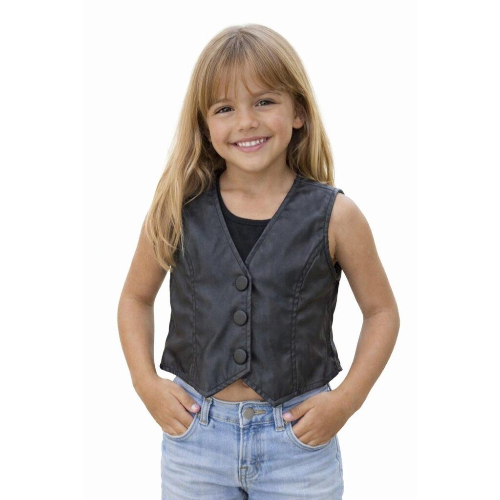 Colete Infantil D Bell Outlet Fashion Couro Preto