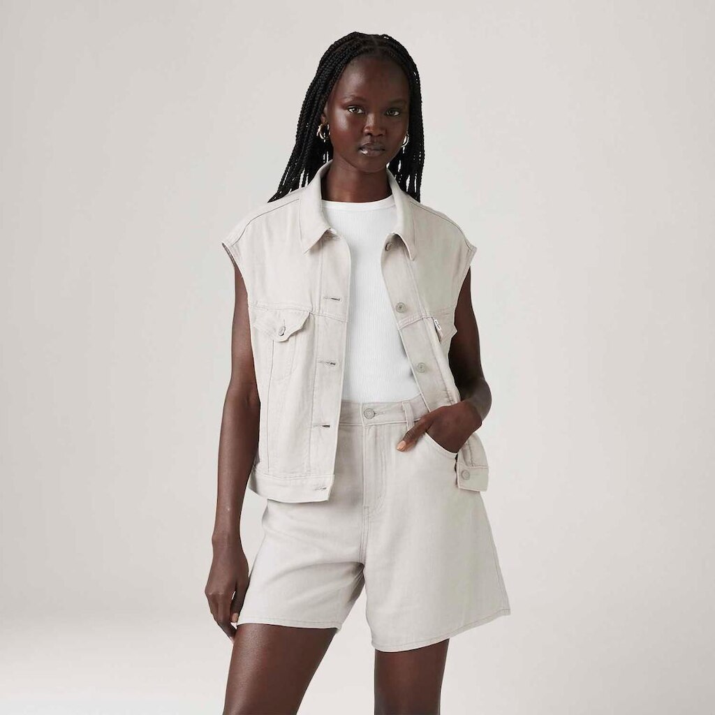 Colete Jeans Levi's Shrunken 90's Off White Feminino