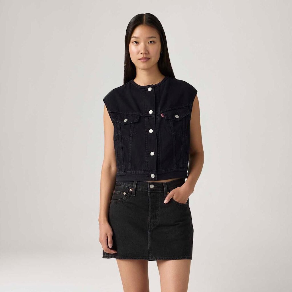 Colete Jeans Levi's Shrunken 90's Preto Feminino