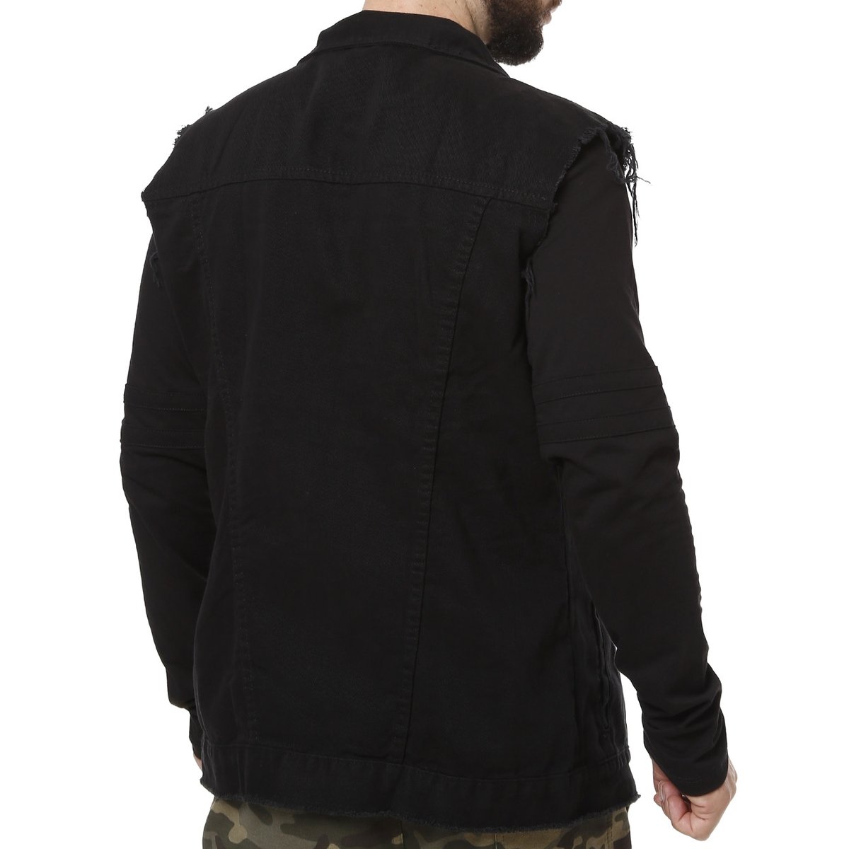 colete masculino jeans preto