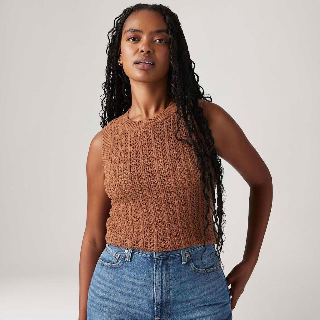 Colete Levi's Sunrise Crochet Tank Marrom Regata Feminino
