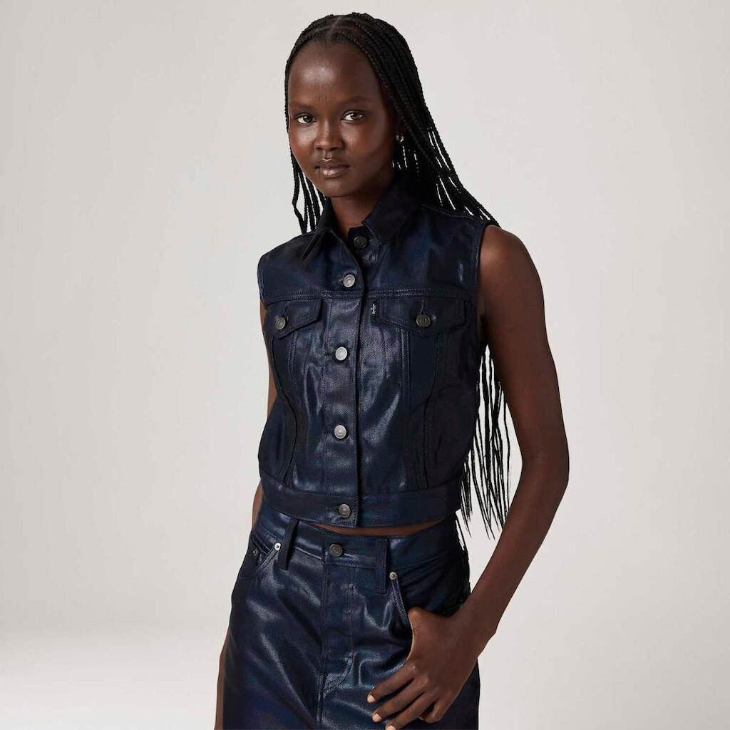 Colete Levi's XS Waistband Azul Marinho Feminino