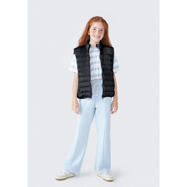Colete Puffer Infantil Unissex Com Bolsos - Preto 008