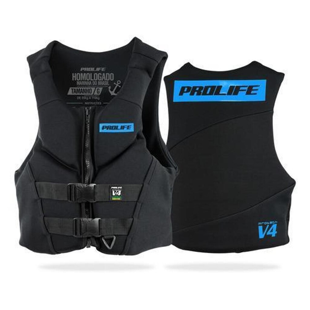 Colete Salva Vidas Neoprene Homologado Classe V Prolife V4  - Amarelo - EG (ACIMA DE 110KG)