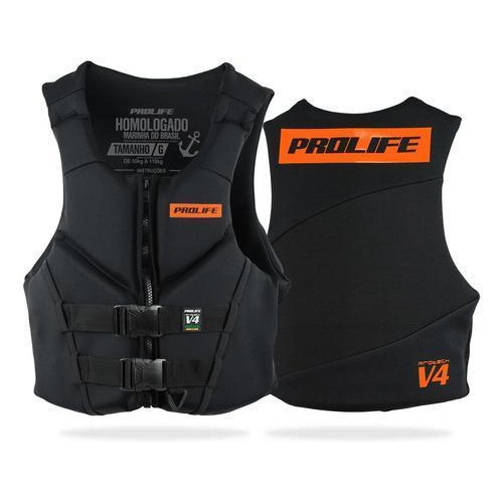 Colete Salva Vidas Neoprene Homologado Classe V Prolife V4  - Amarelo - EG (ACIMA DE 110KG)