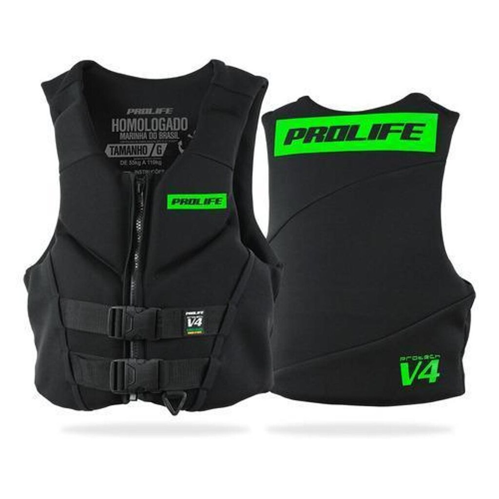 Colete Salva Vidas Neoprene Homologado Classe V Prolife V4  - Amarelo - EG (ACIMA DE 110KG)