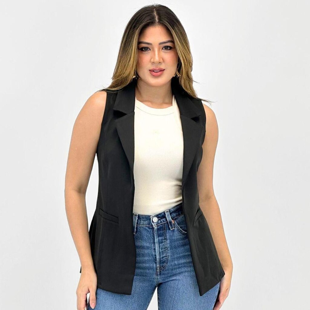 Colete Simô Liso Aberto Feminino