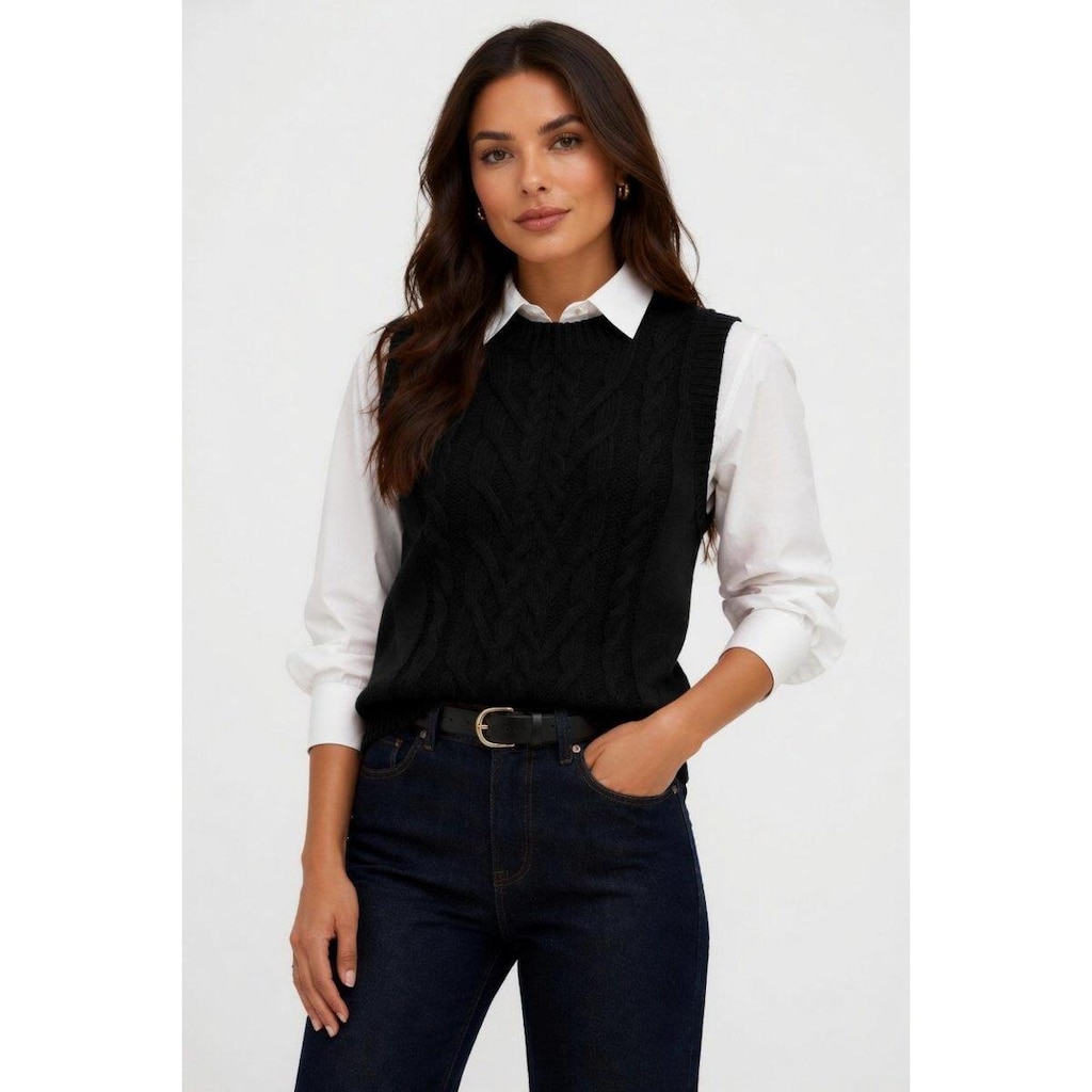 Colete Tricot D Bell Outlet Fashion Regata Preto