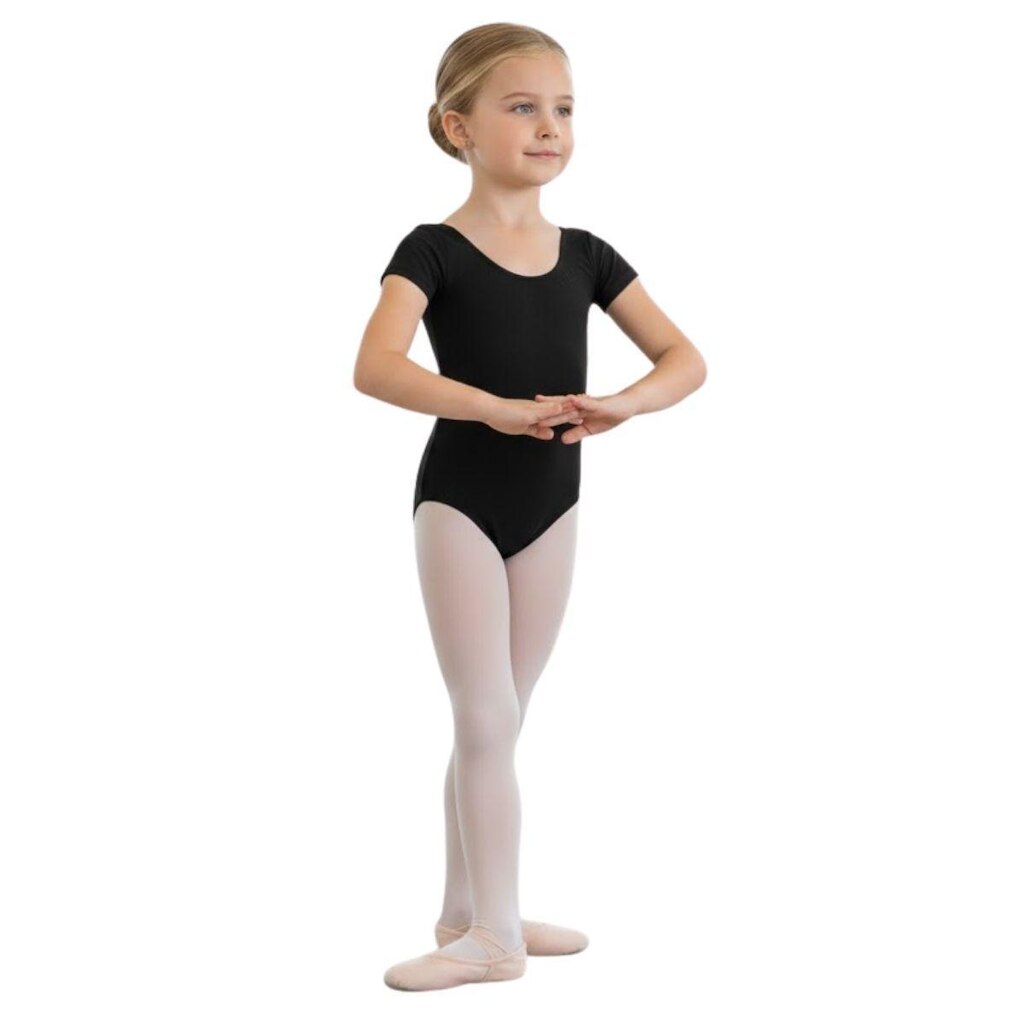Collant Ballet Infantil Manga Curta Só Dança Clássico