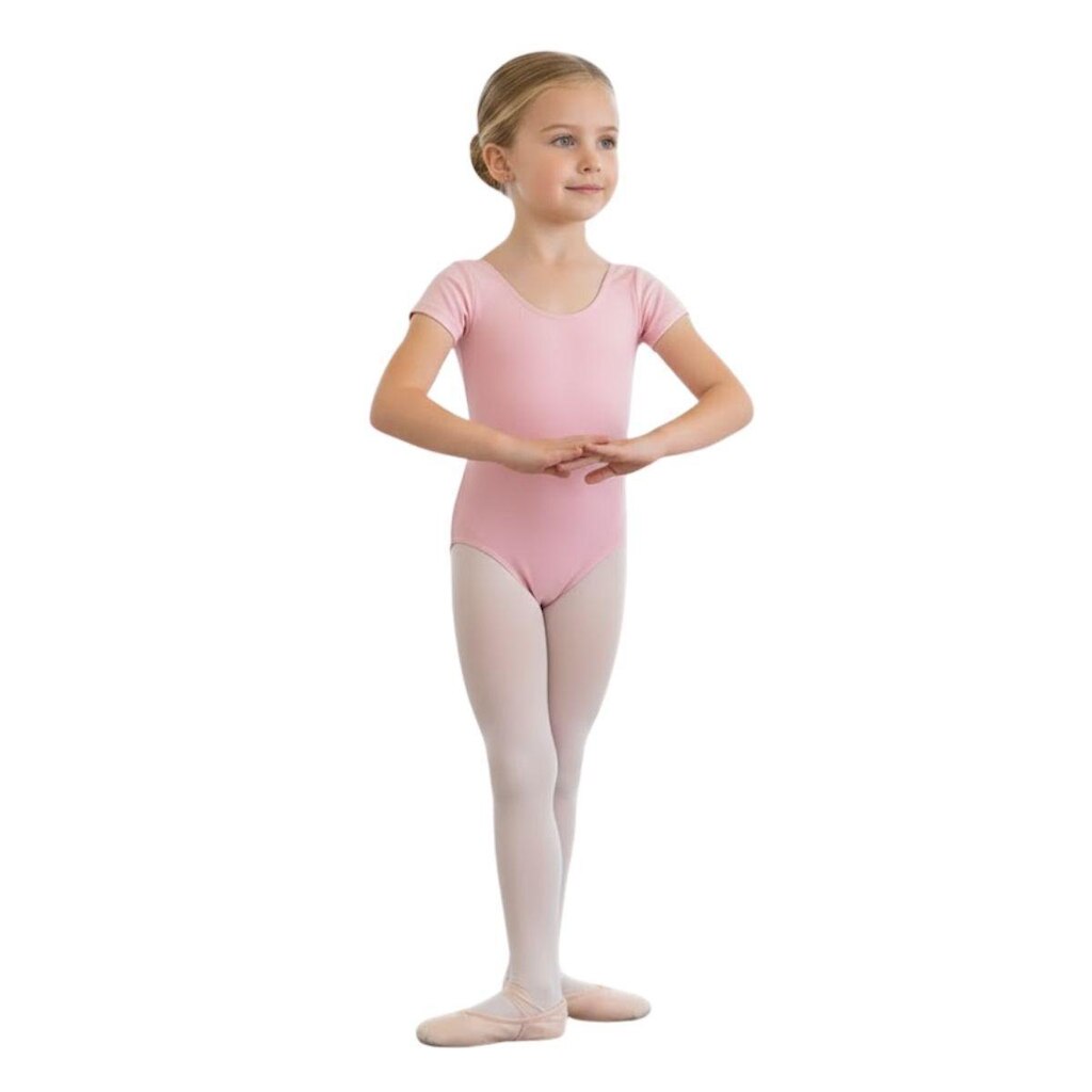 Collant Ballet Infantil Manga Curta Só Dança Clássico