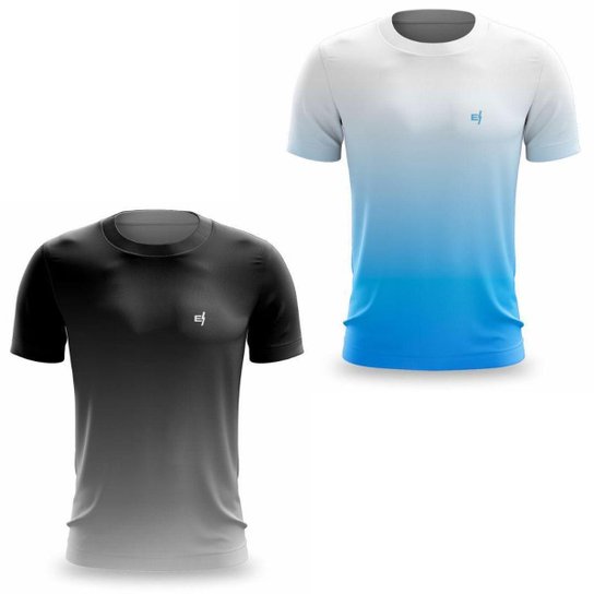 Combo 2 Camiseta Masculina Dry UV Fitness Esporte Academia Futebol Pilates Musculação Caminhada