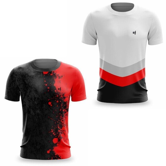 Combo 2 Camiseta Masculina Dry UV Fitness Esporte Academia Futebol Pilates Musculação Caminhada