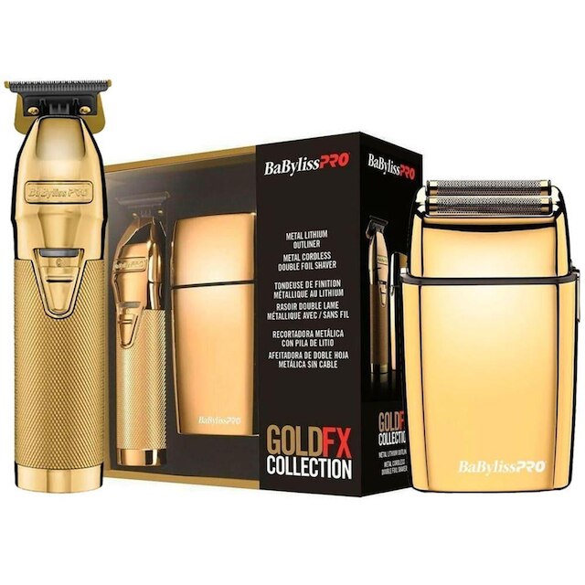 Combo BaByliss PRO Gold FX Collection Barbeador + Máquina de Acabamento