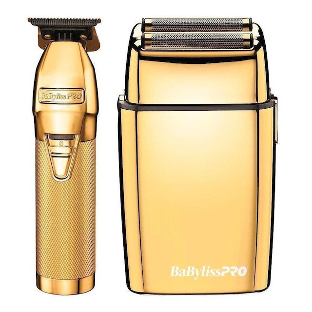 Combo BaByliss PRO Gold FX Collection Barbeador + Máquina de Acabamento