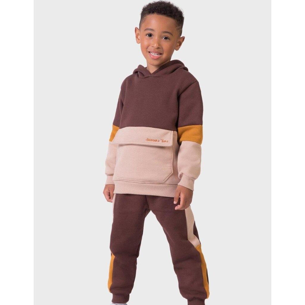 Conj Moletom Grosso Inverno Capuz Elegante C/Calça Punho Dia a Dia Frio Moda - Menino 4 a 14 anos