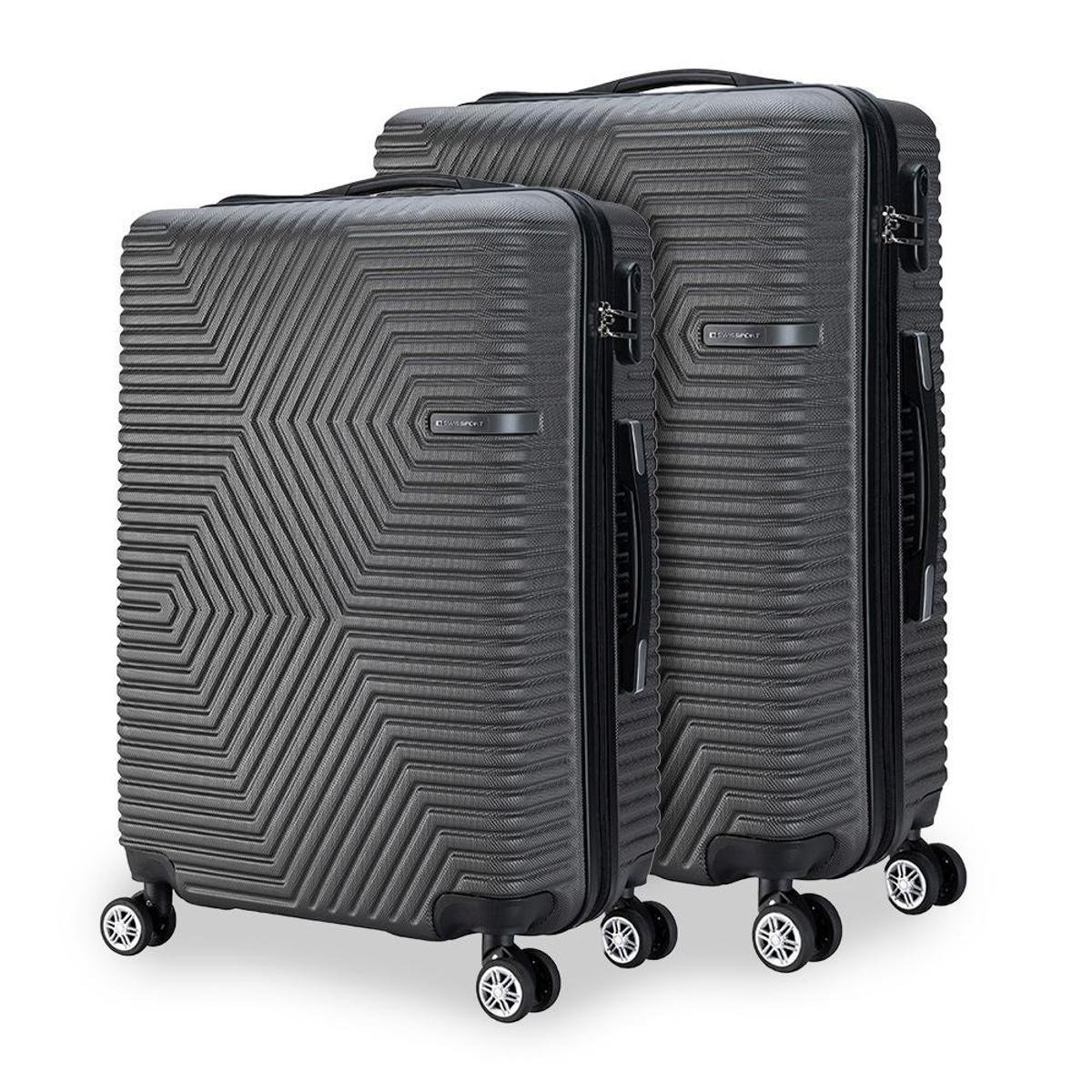 Conjunto 2 Malas de Viagem Reforçada ABS Anti Furto Roda 360° Swissport Menor preço em Conjunto 2 Malas de Viagem Reforçada ABS Anti Furto Roda 360° Swissport