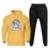 Conjunto Abrigo Moletom Quentinho Plus Size Feminino Estampado Com Calça Basica Confortavel Macia - Amarelo