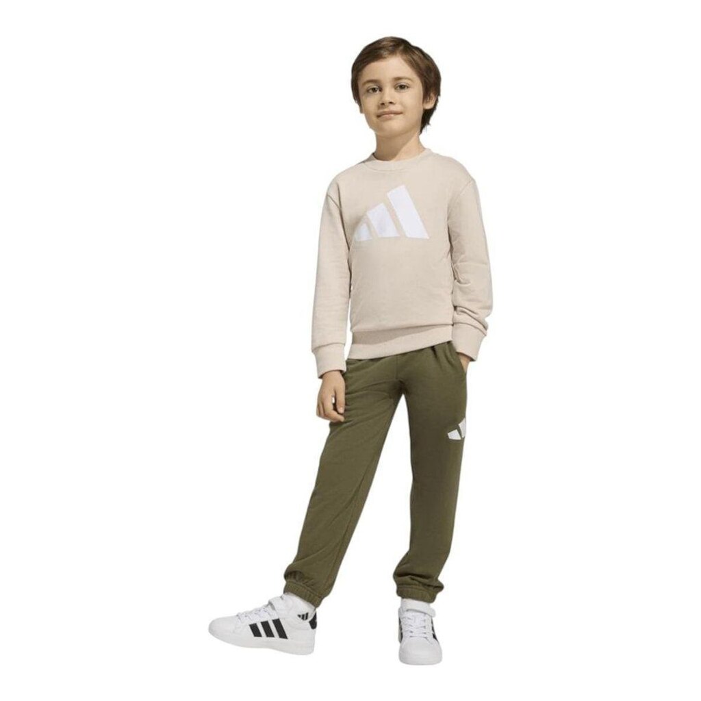 Conjunto Adidas Jogger Essentials Infantil - Bege 6-7