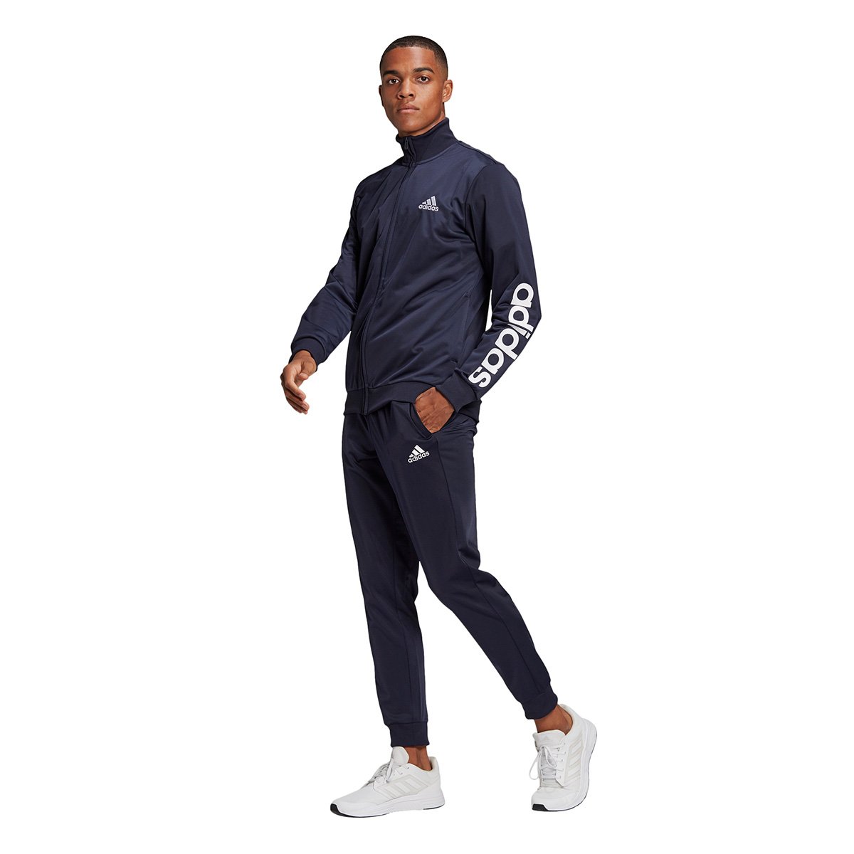 Conjunto Adidas Logo Linear Jaqueta + Calça Masculino - Marinho+Branco é ruim? Conjunto Adidas Logo Linear Jaqueta + Calça Masculino - Marinho+Branco é boa?