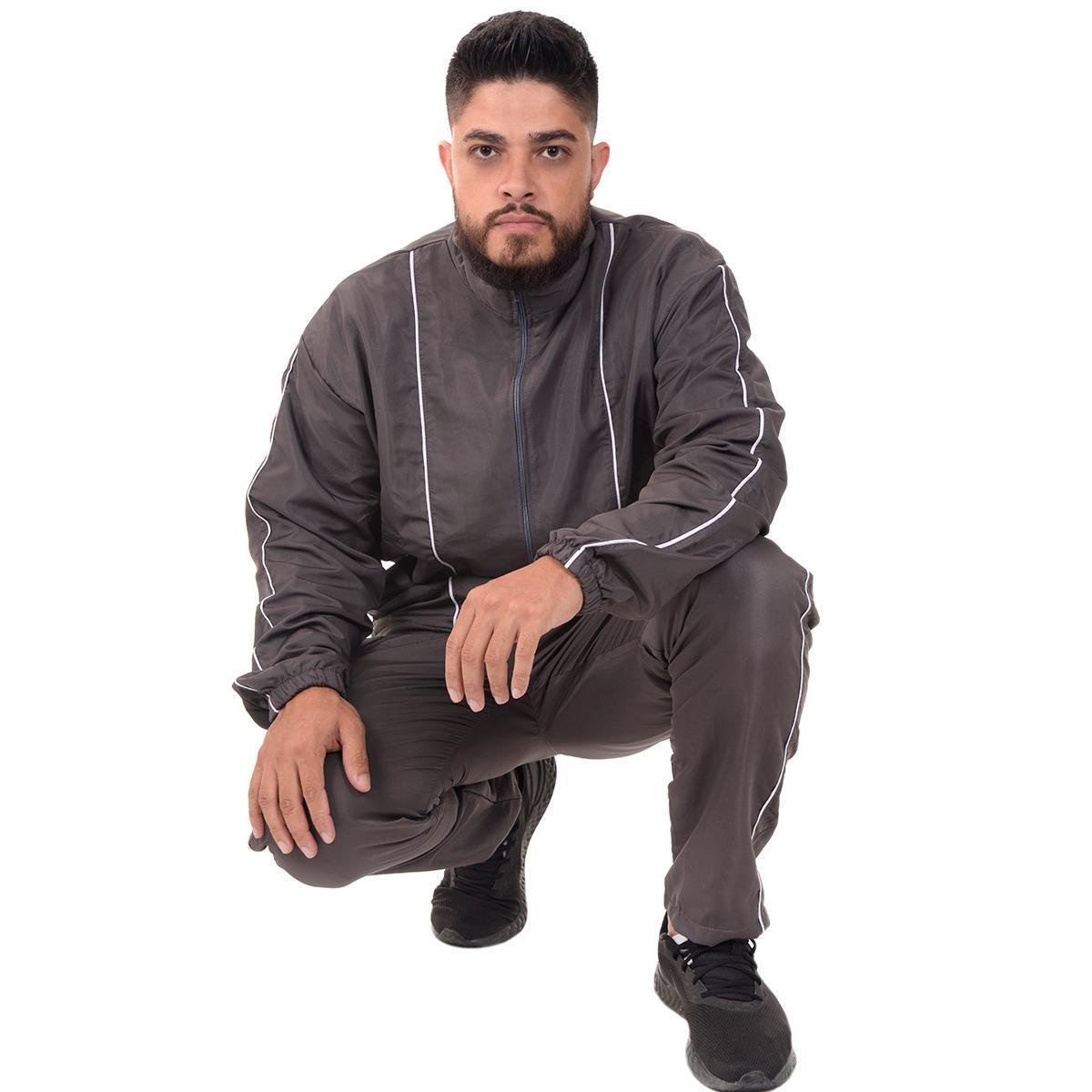 Conjunto Agasalho Tactel Top compre agora, vai esfriar mais, , Azul e Cinza - Cinza Menor preço em Conjunto Agasalho Tactel Top compre agora, vai esfriar mais, , Azul e Cinza - Cinza