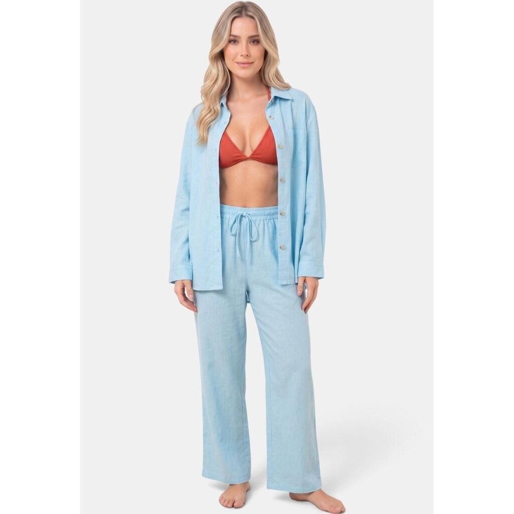 Conjunto Areia Branca Calça e Camisa Solaris Azul