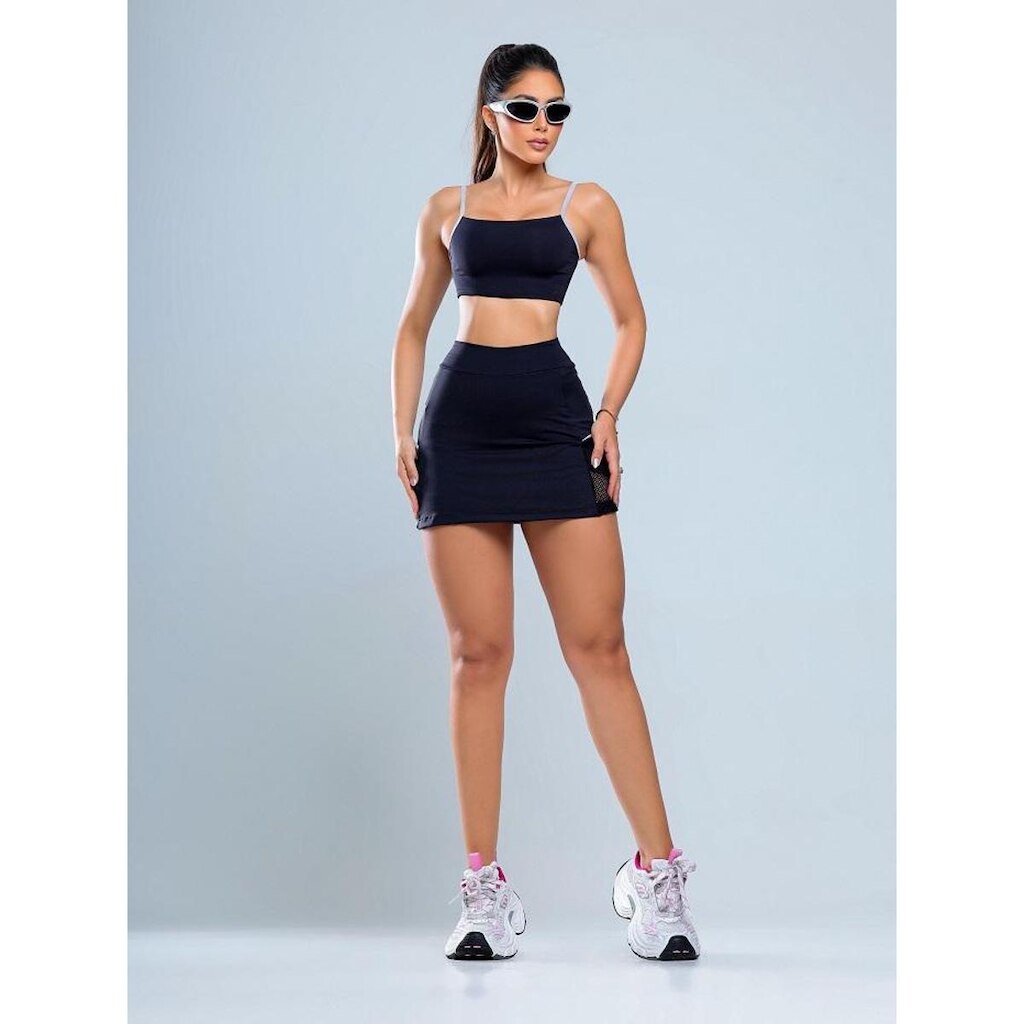 Conjunto Beach Tennis Poliamida Premium Top Bojo Removível