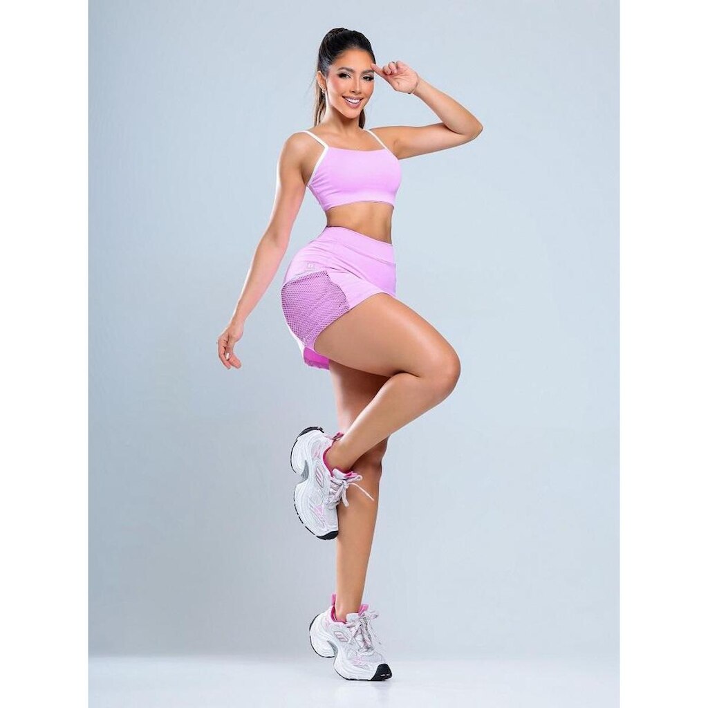 Conjunto Beach Tennis Poliamida Premium Top Bojo Removível