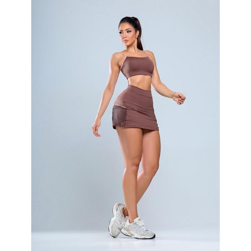 Conjunto Beach Tennis Poliamida Premium Top Bojo Removível