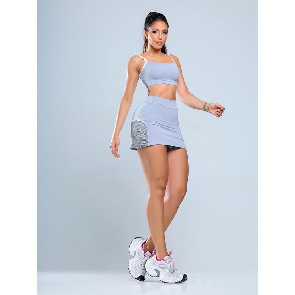 Conjunto Beach Tennis Poliamida Premium Top Bojo Removível
