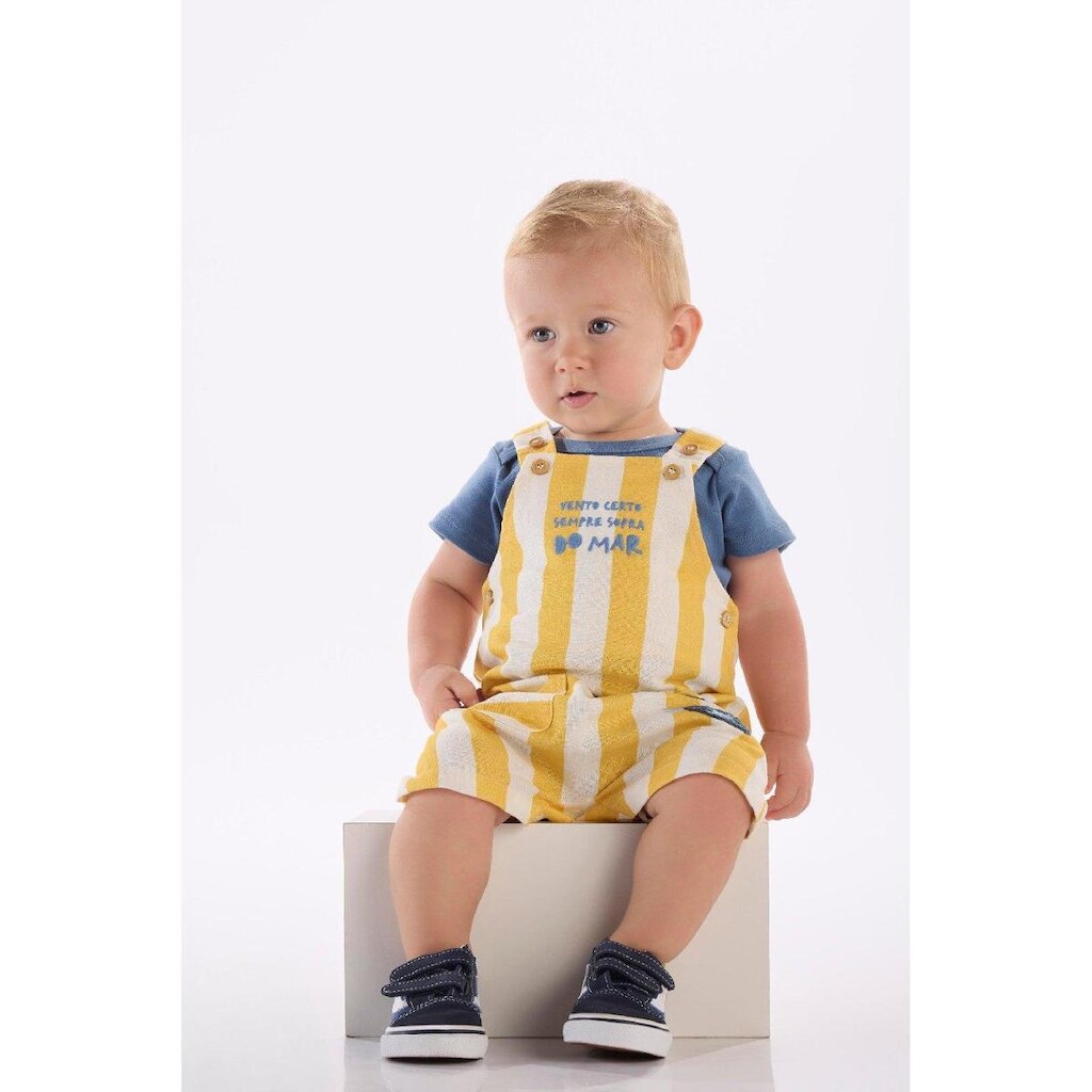 Conjunto Bebê com Body e Jardineira Três e Já