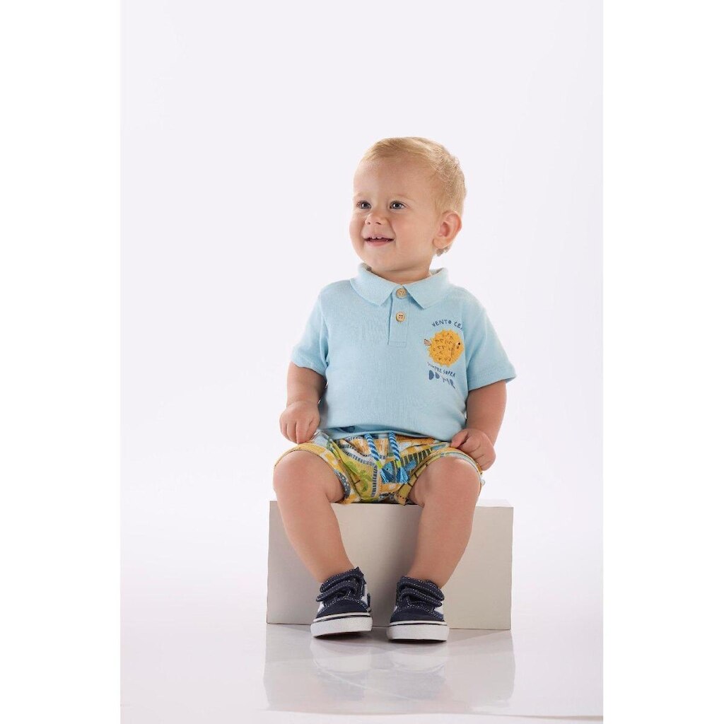 Conjunto Bebê com Polo e Short Três e Já