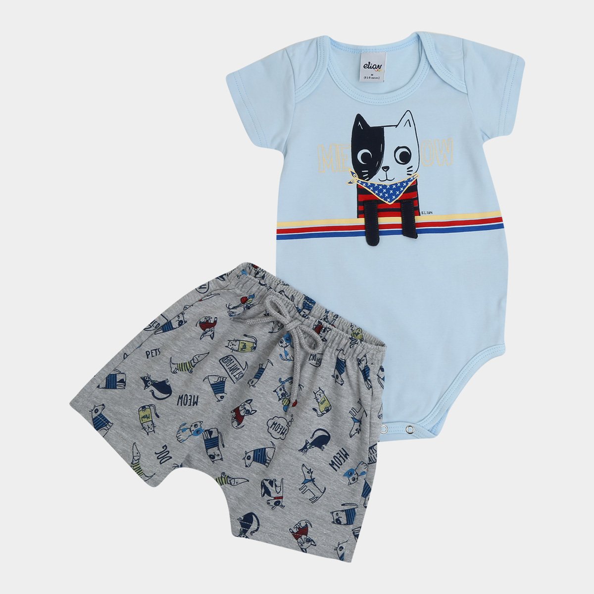 Conjunto Bebê Elian Body Cotton e Bermuda Moletinho Dog Masculino - Azul é ruim? Conjunto Bebê Elian Body Cotton e Bermuda Moletinho Dog Masculino - Azul é boa?