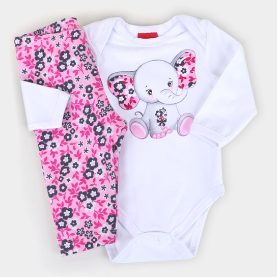 Conjunto Bebe Kyly Elefante Body Manga Longa Legging Feminino Branco Zattini Conjunto Bebe Kyly Elefante Body Manga Longa Legging Feminino Branco Zattini