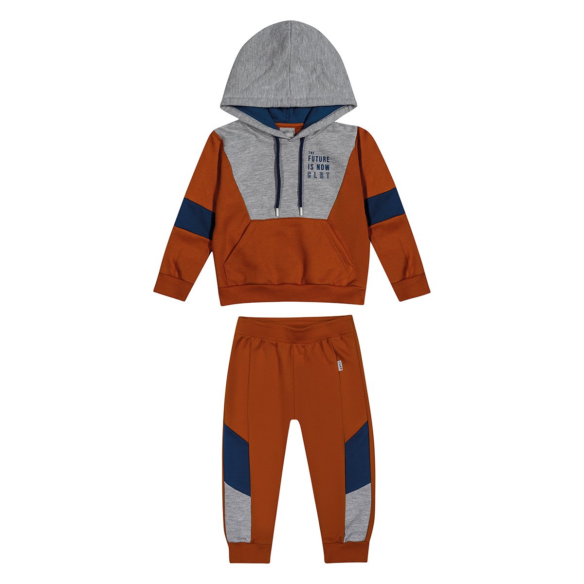 Conjunto Bebê Longo Colorittá Moletom Peluciado Blusa Capuz + Calça Menino - Marrom Menor preço em Conjunto Bebê Longo Colorittá Moletom Peluciado Blusa Capuz + Calça Menino - Marrom