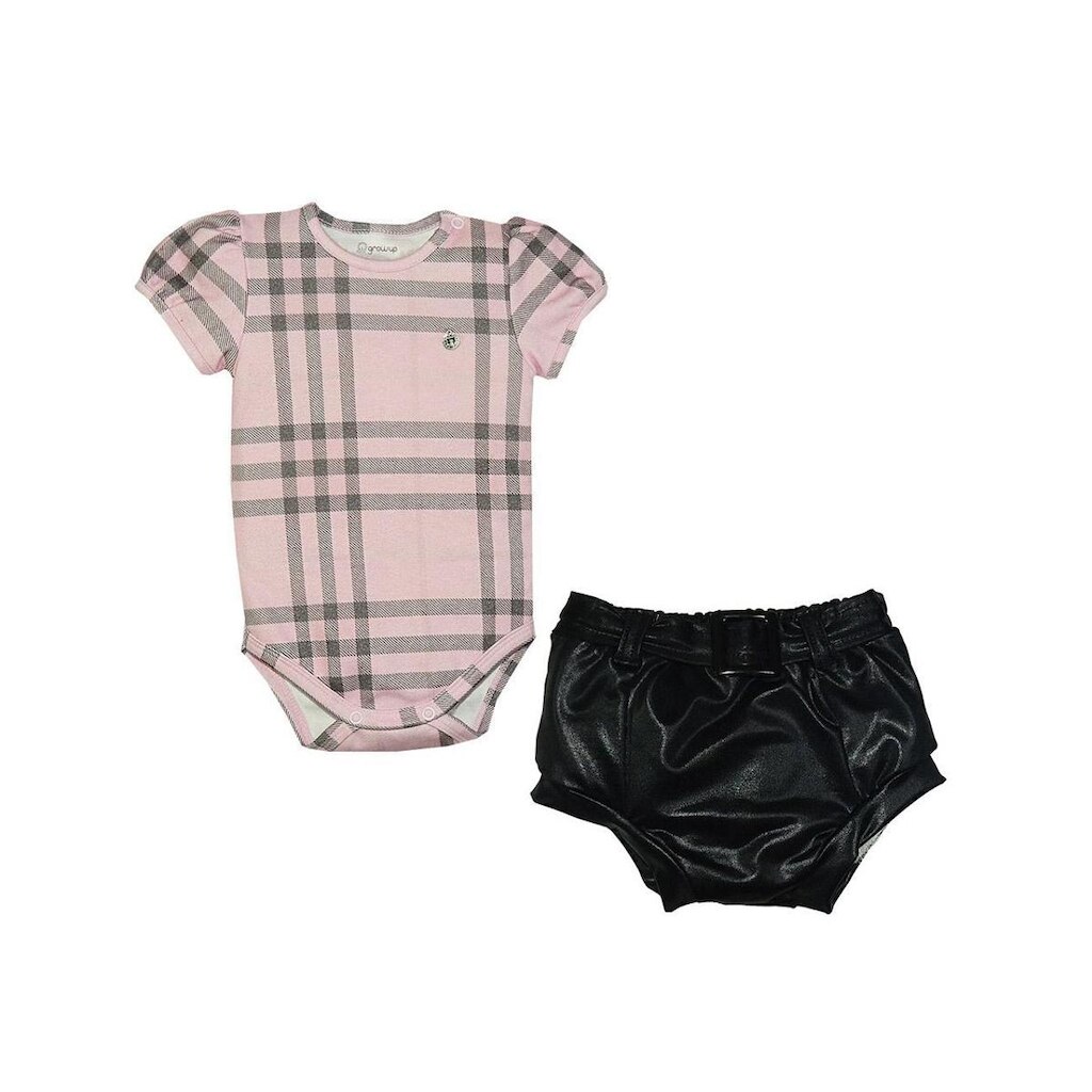 Conjunto Bebê Menina Body E Short Curto Grow Up