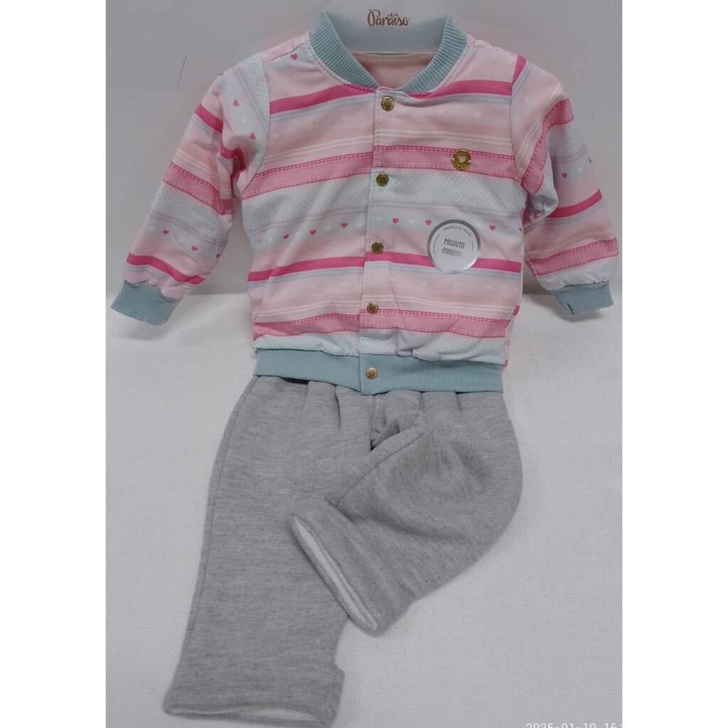 Conjunto Bebê Menina Paraiso C/ Jaqueta Dupla Inverno 14652
