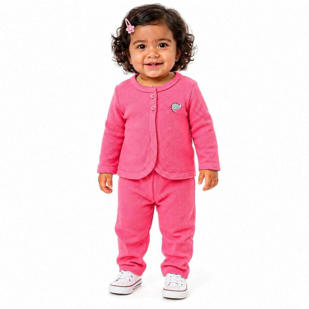 Conjunto Bebê Menina Parque dos Dinos Rosa Alphabeto