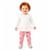 Conjunto Bebê Menina Tigrinho Off White e Rosa Alphabeto - Off white+Rosa