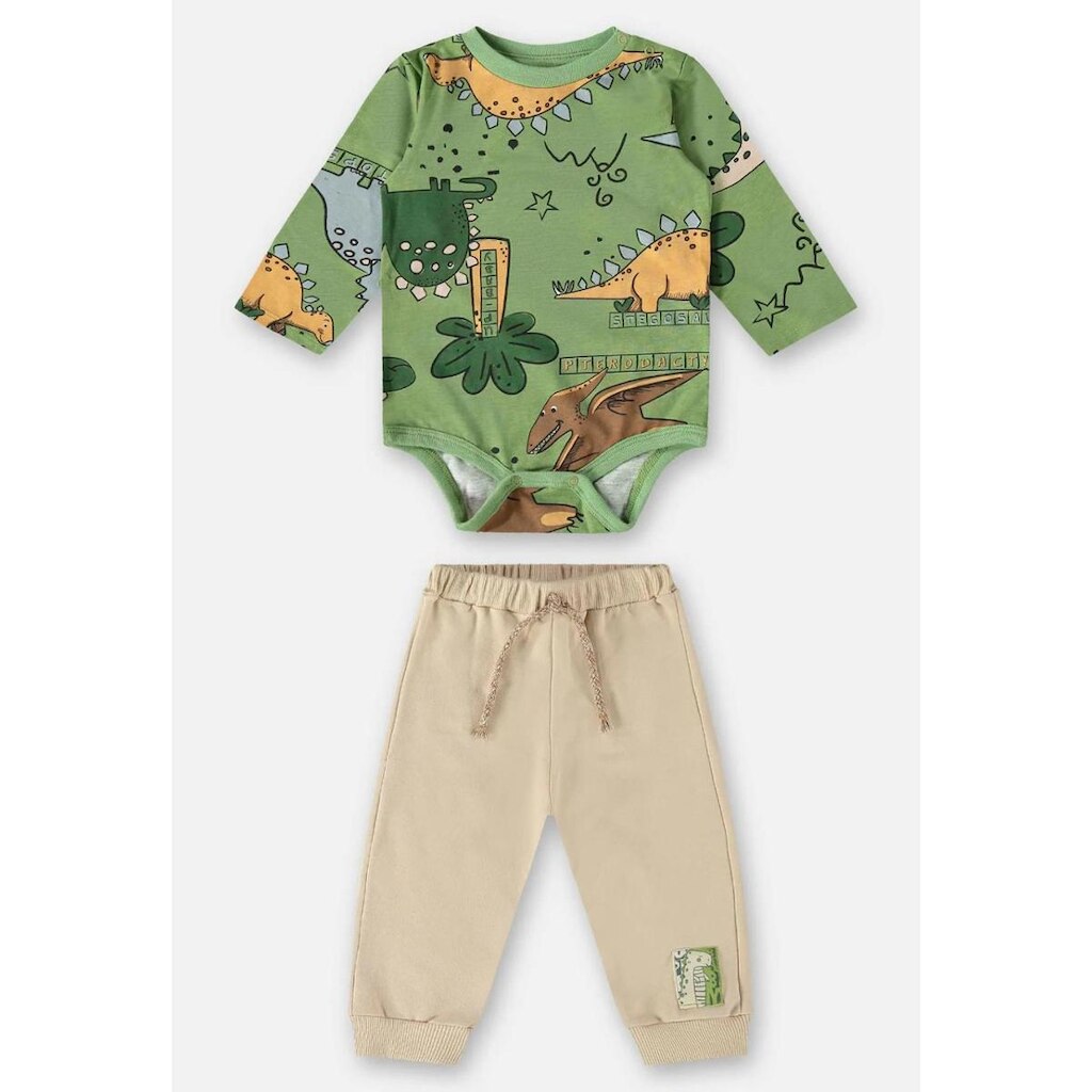 Conjunto Bebê Menino Body/Calça Dinossauros Up Baby