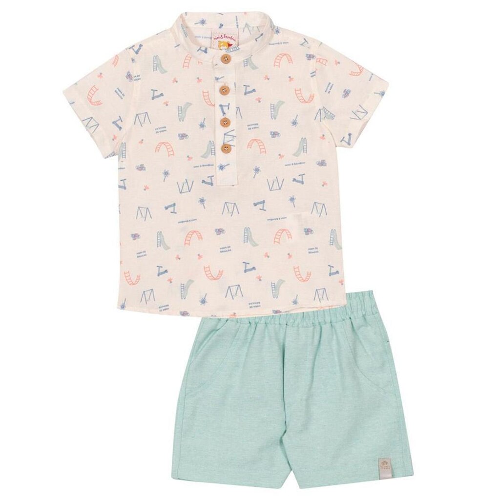 Conjunto Bebê Menino Camisa e Bermuda Nini e Bambini