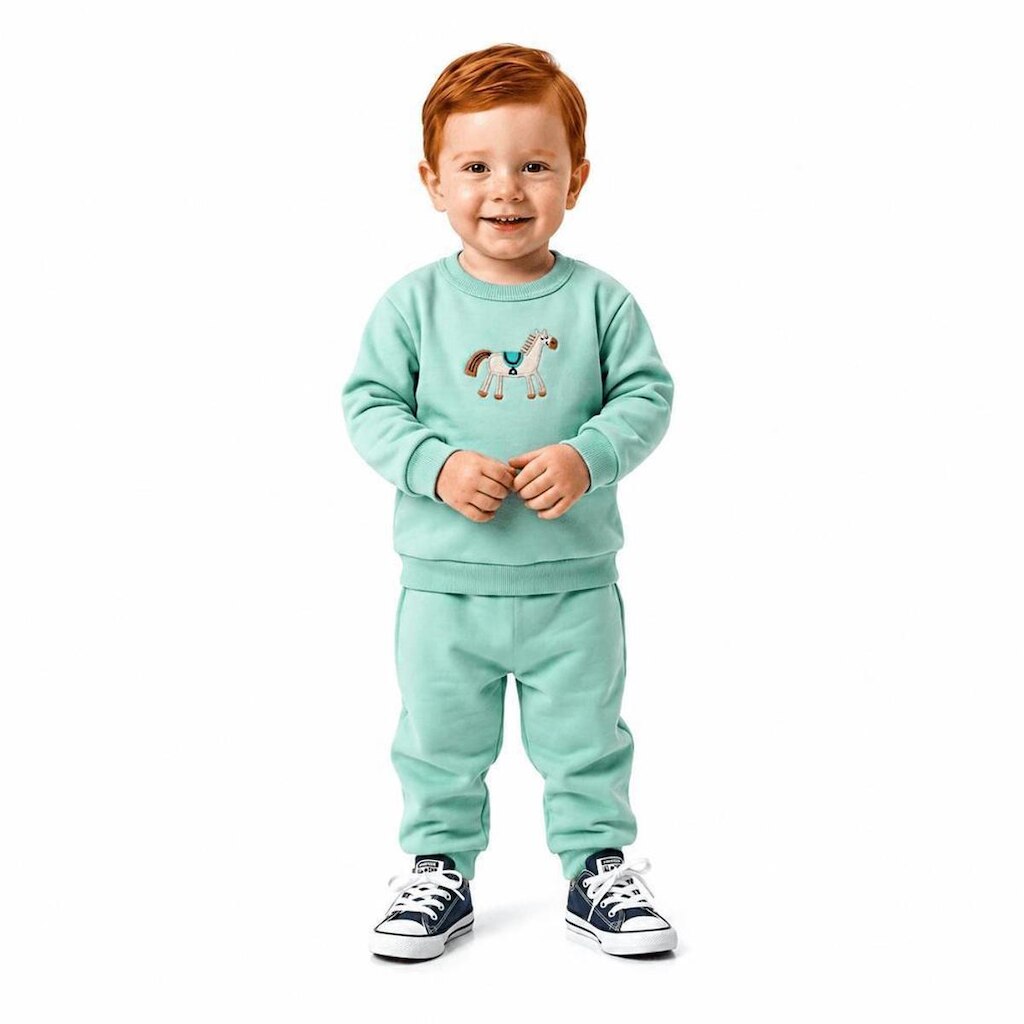 Conjunto Bebê Menino Cavalinho Sapeca Alphabeto Cha Verde